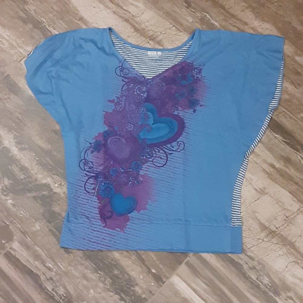 Route 66 size large Blue top